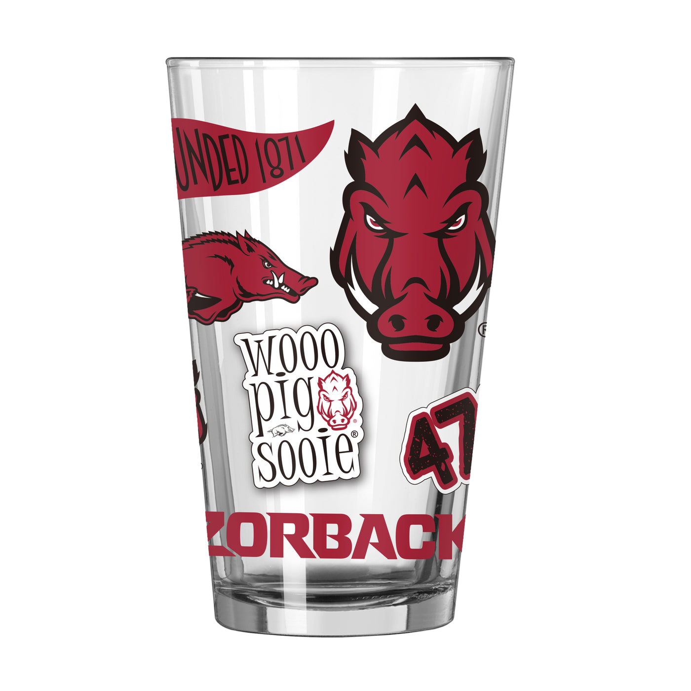Arkansas 16oz Native Pint Glass
