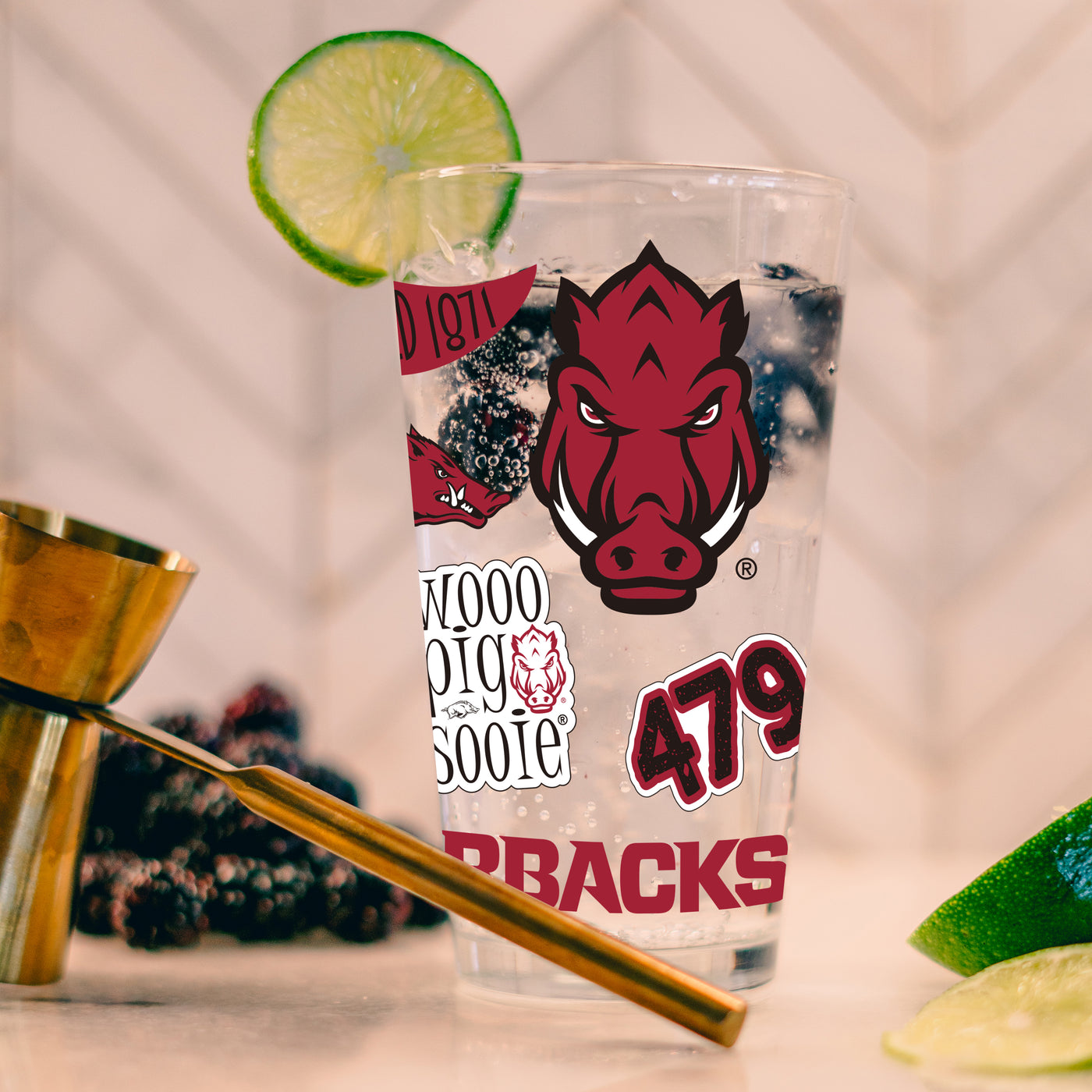 Arkansas 16oz Native Pint Glass