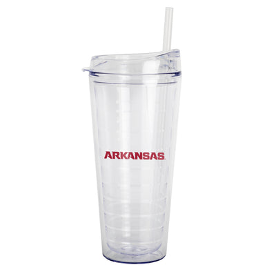 Arkansas 22oz Flipside Dbl Wall Clear Tumbler