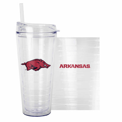 Arkansas 22oz Flipside Dbl Wall Clear Tumbler