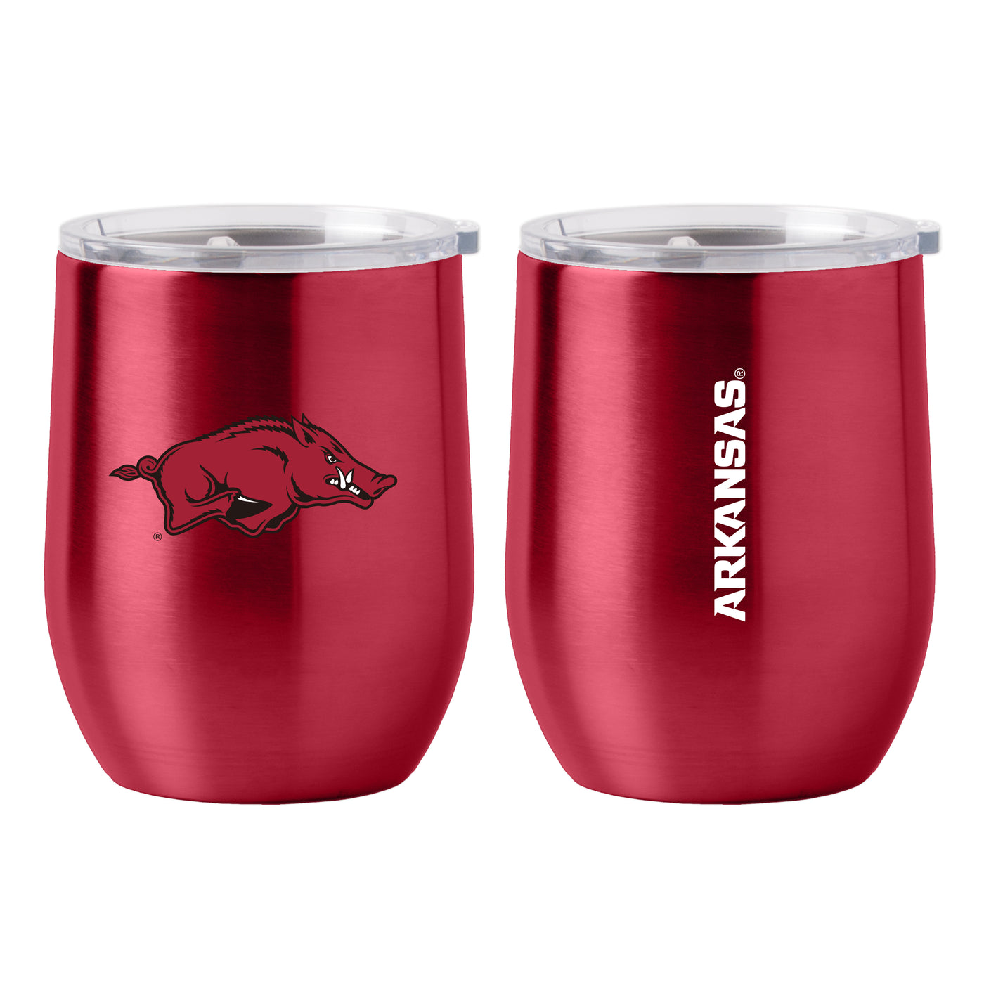 Arkansas 16oz Gameday Stainless Curved Beverage
