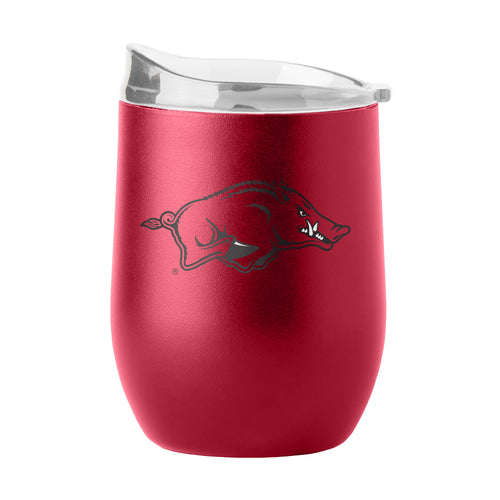 Arkansas 16oz Flipside Powder Coat Curved Beverage Drinkware by Logo Brands, with a curved design and team logo.
