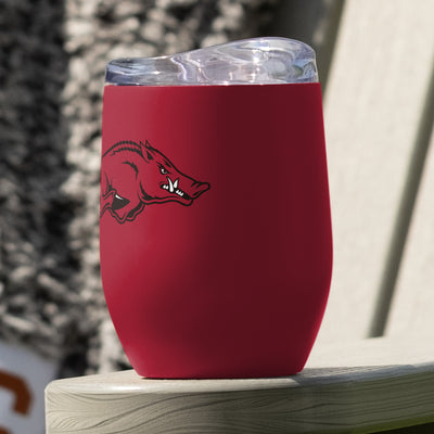 Arkansas 16oz Flipside Powder Coat Curved Beverage - Logo Brands