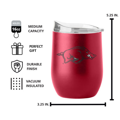 Arkansas 16oz Flipside Powder Coat Curved Beverage - Logo Brands