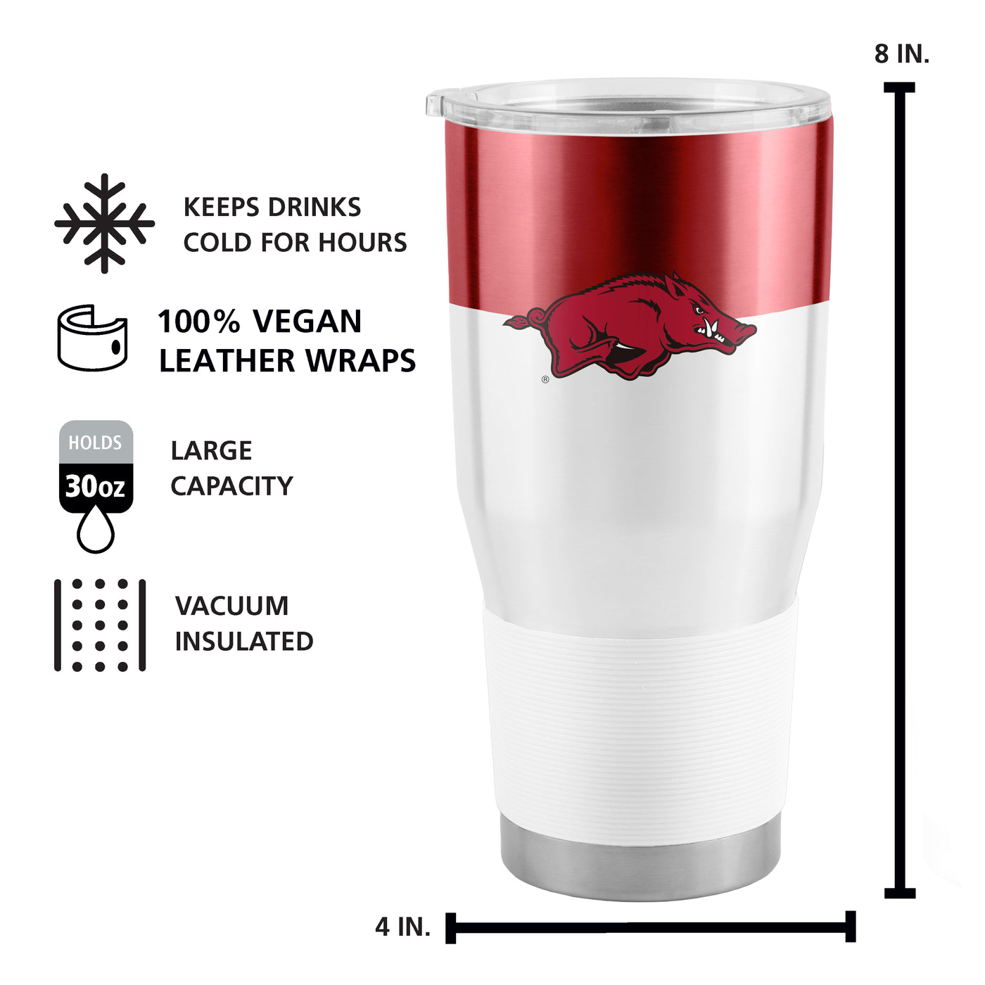 Arkansas 30oz Colorblock Stainless Steel Tumbler
