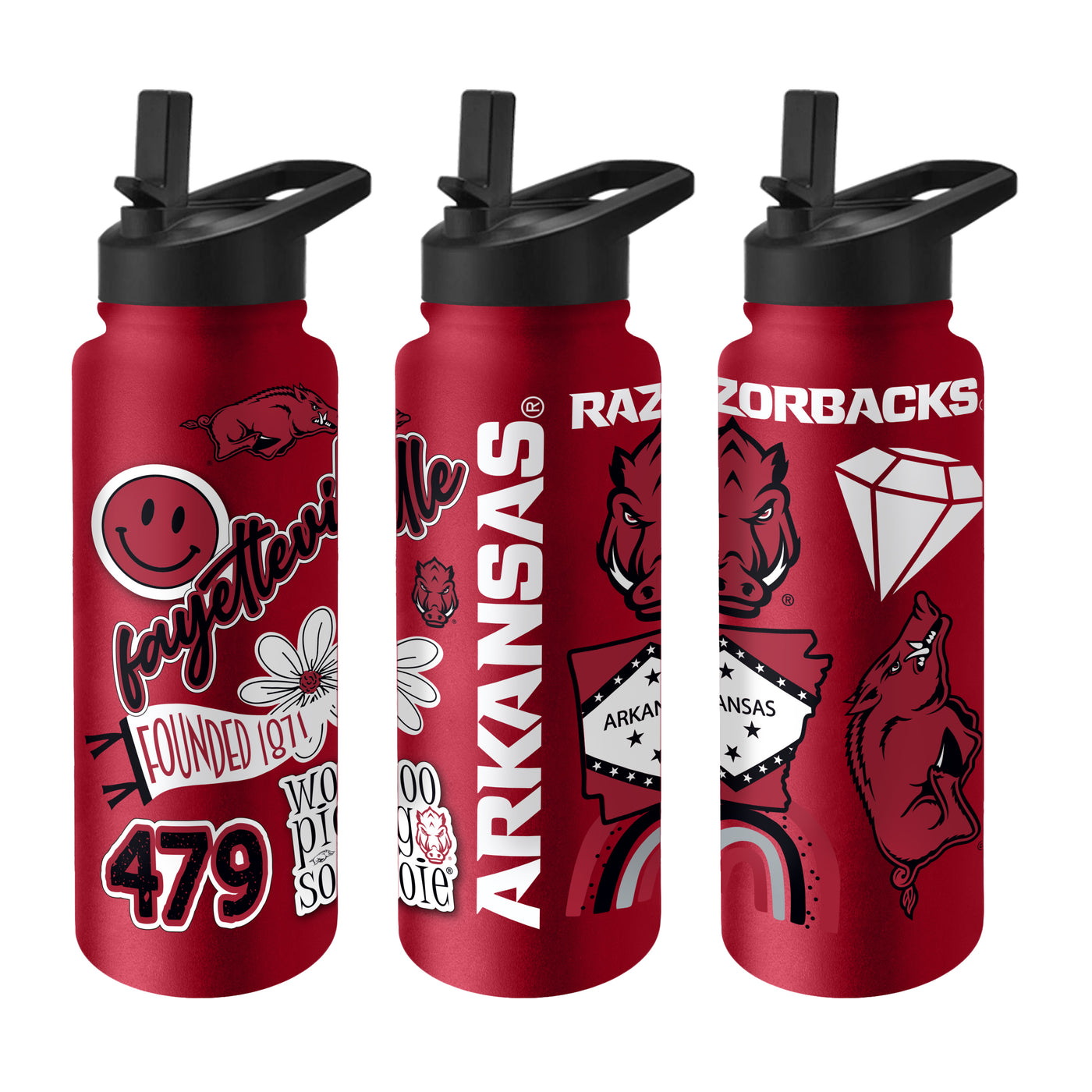 Arkansas 34oz Team Color Native Quencher Bottle