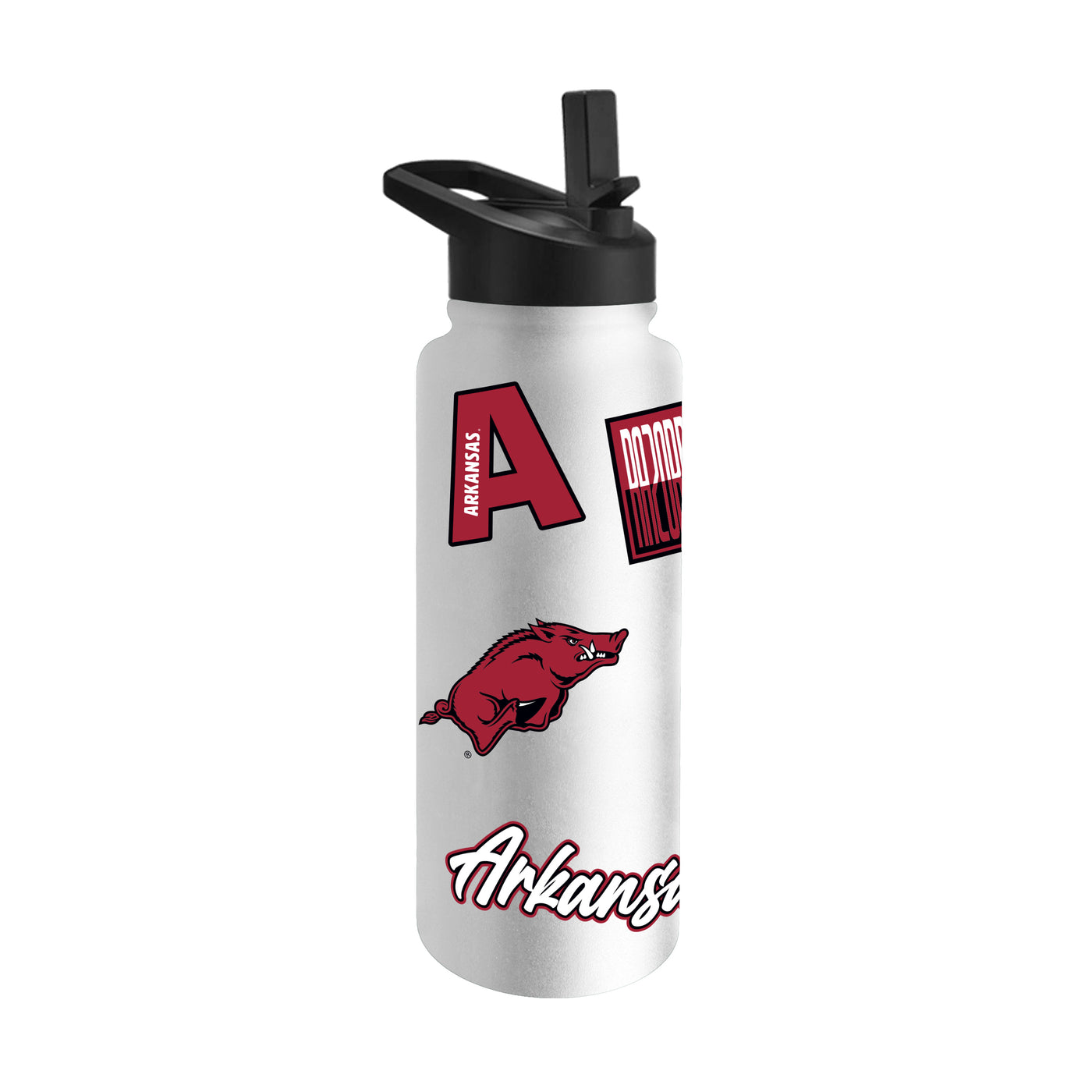 Arkansas 34oz White Dreamweave Quencher Bottle