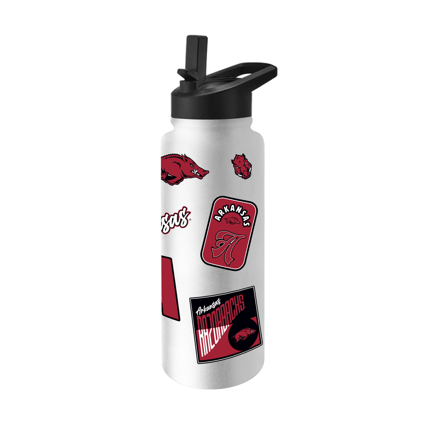 Arkansas 34oz White Dreamweave Quencher Bottle