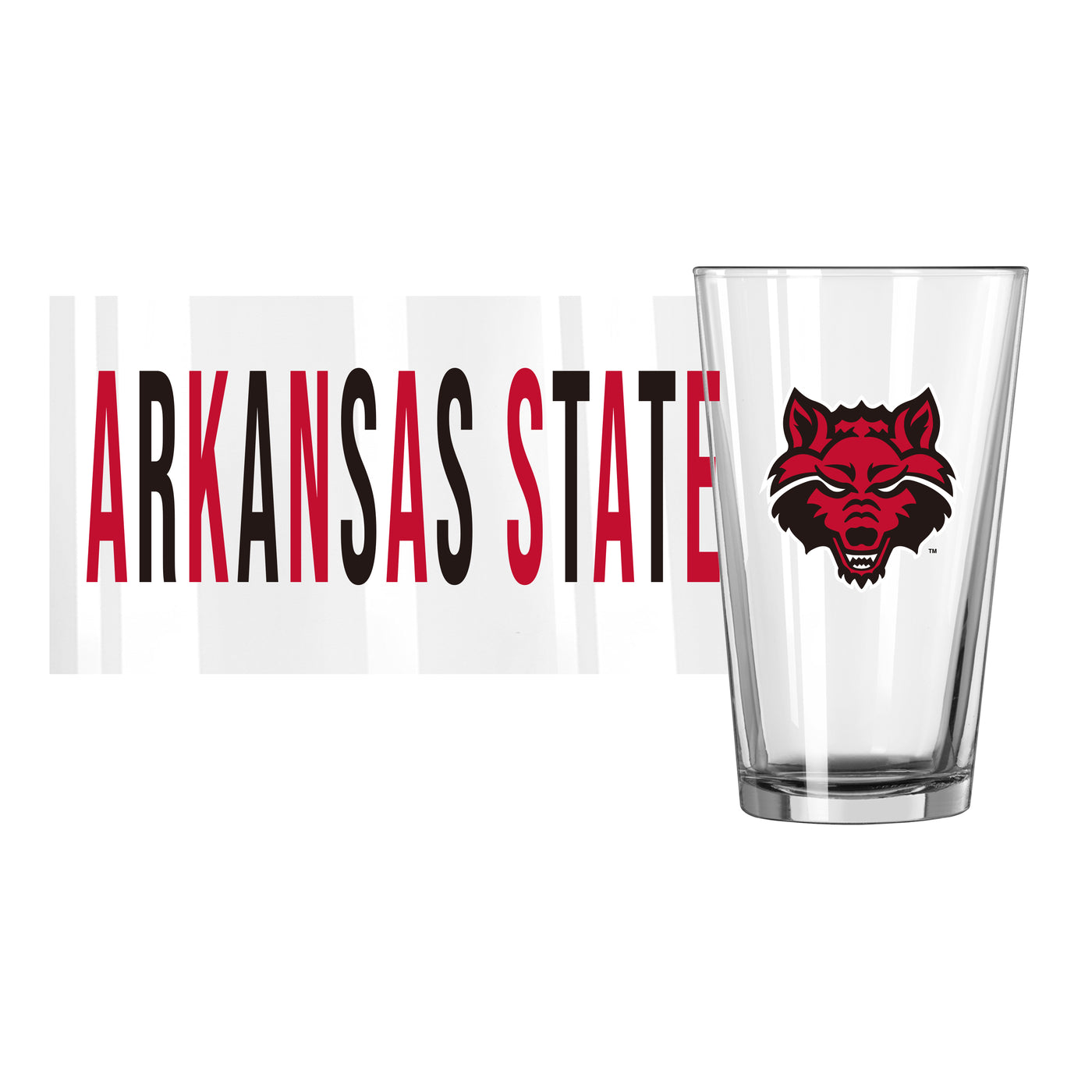 Arkansas State 16oz Overtime Pint Glass - Logo Brands
