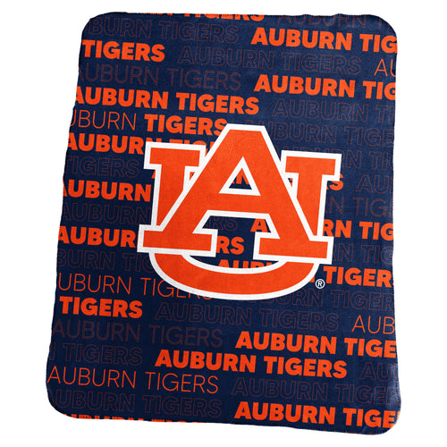 Auburn Classic Throw blanket from Logo Brands, soft and cozy with Auburn team colors and logo, perfect for game day comfort.