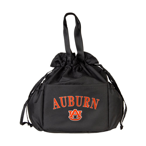 Auburn Drawstring Lunch Cooler from Logo Brands, eco-friendly insulated cooler bag with drawstring closure and Auburn team logo.