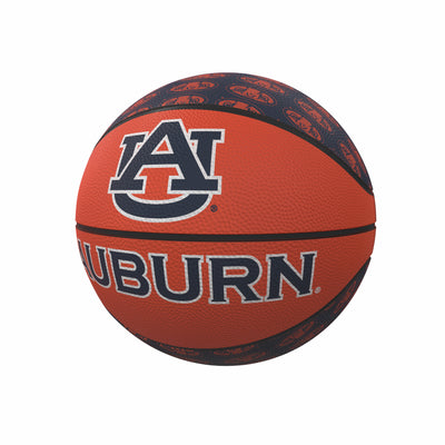 Auburn Repeating Logo Mini-Size Rubber Basketball - Logo Brands