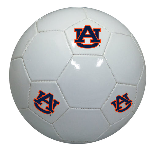 Auburn Logo Brands recreation soccer ball with orange and navy design, showing the Auburn team logo on a white background.
