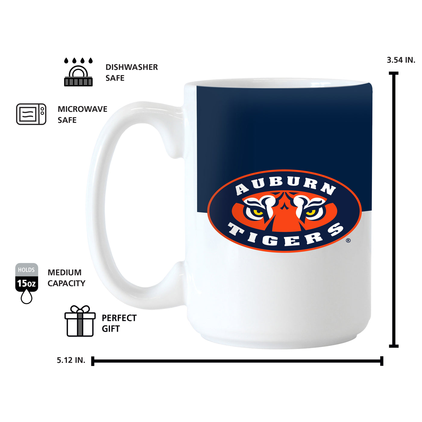 Auburn 15oz Colorblock Sublimated Mug