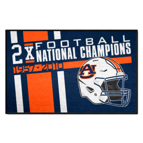 Auburn University Dynasty Starter Mat by Logo Brands featuring the Auburn logo and team colors, ideal for sports fans' entryways.