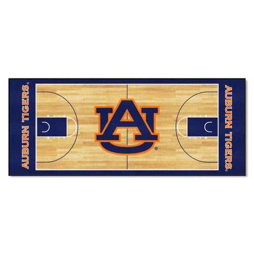 Auburn University NCAA basketball runner mat with team logo and colors, designed for sports fans and game room decor.
