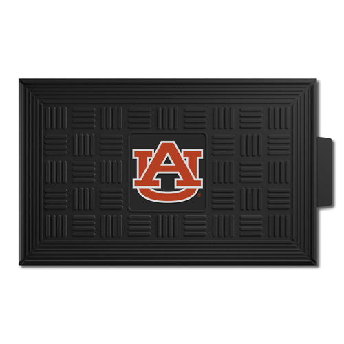 Auburn University medallion door mat with Auburn logo and university emblem, designed for indoor or outdoor use.