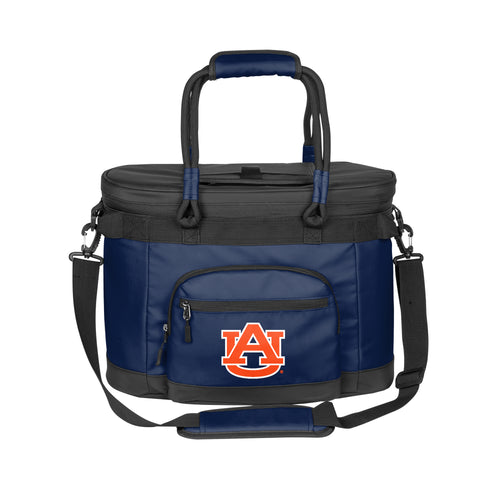 Auburn 35 Can Flex Cooler by Logo Brands showing a portable cooler with orange and black design and handles for easy carrying.