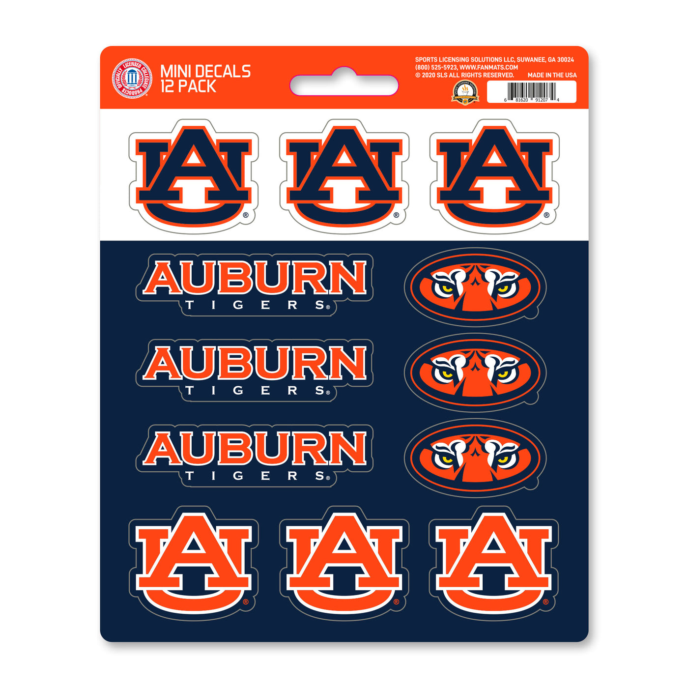 Auburn University Mini Decal 12-pk