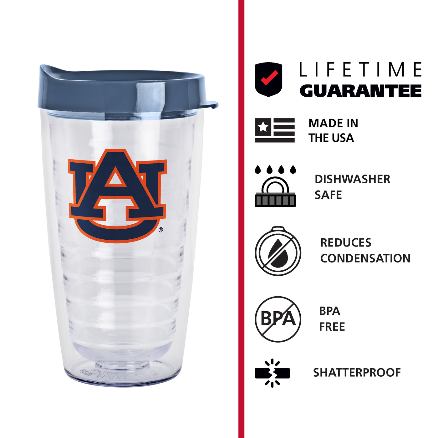 Auburn 16oz Flipside Dbl Wall Clear Tumbler