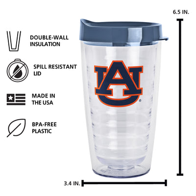 Auburn 16oz Flipside Dbl Wall Clear Tumbler
