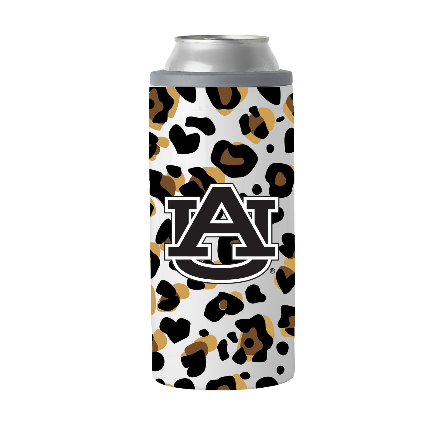 Auburn 12oz Neutral Leopard Slim Can Coolie