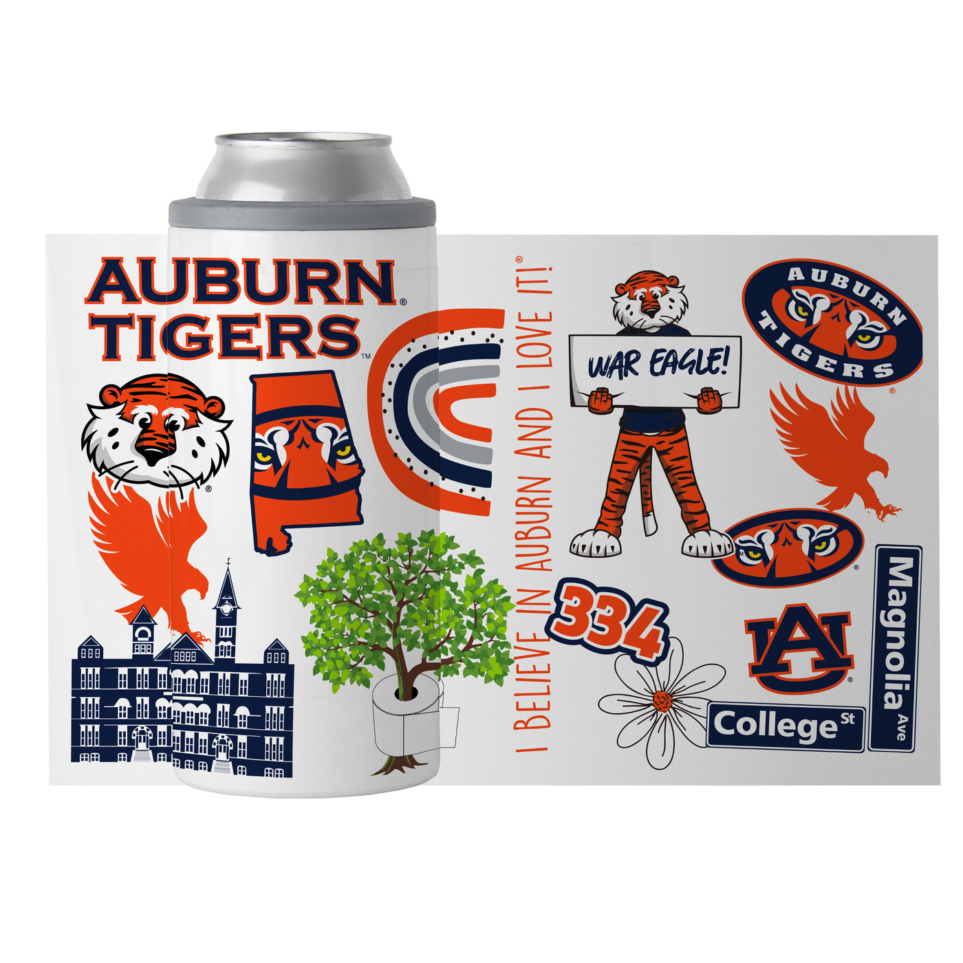 Auburn 12oz Native Slim Can Coolie