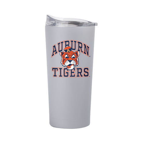 Auburn 20oz athletic powder coat tumbler with logo branding, stainless steel drinkware for hot and cold beverages.