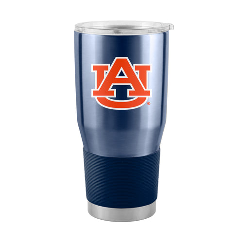 Auburn 30oz Gameday stainless steel tumbler with Auburn logo, spill-resistant lid, and double-wall insulation for hot and cold drinks.