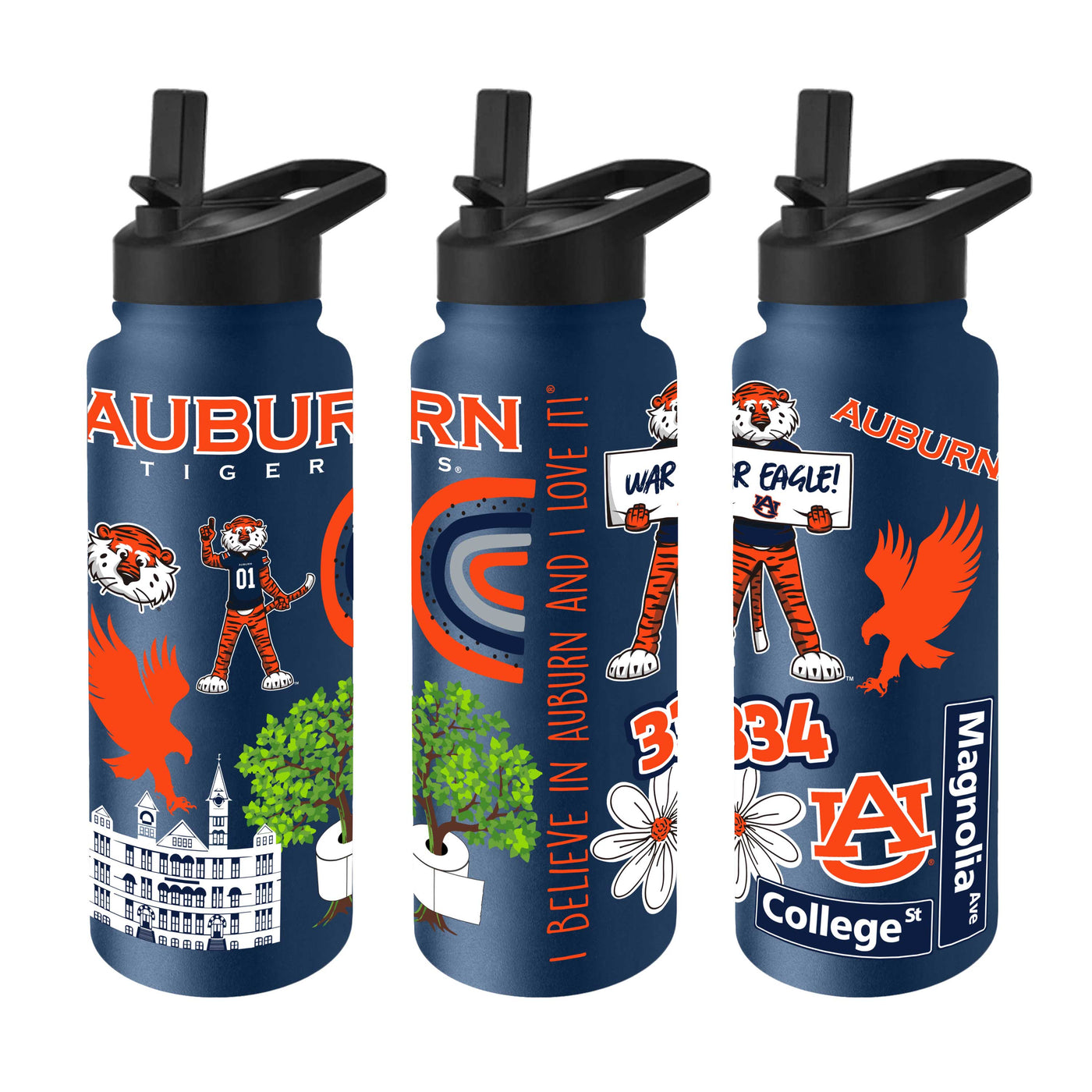 Auburn Navy 34oz Native Quencher Bottle