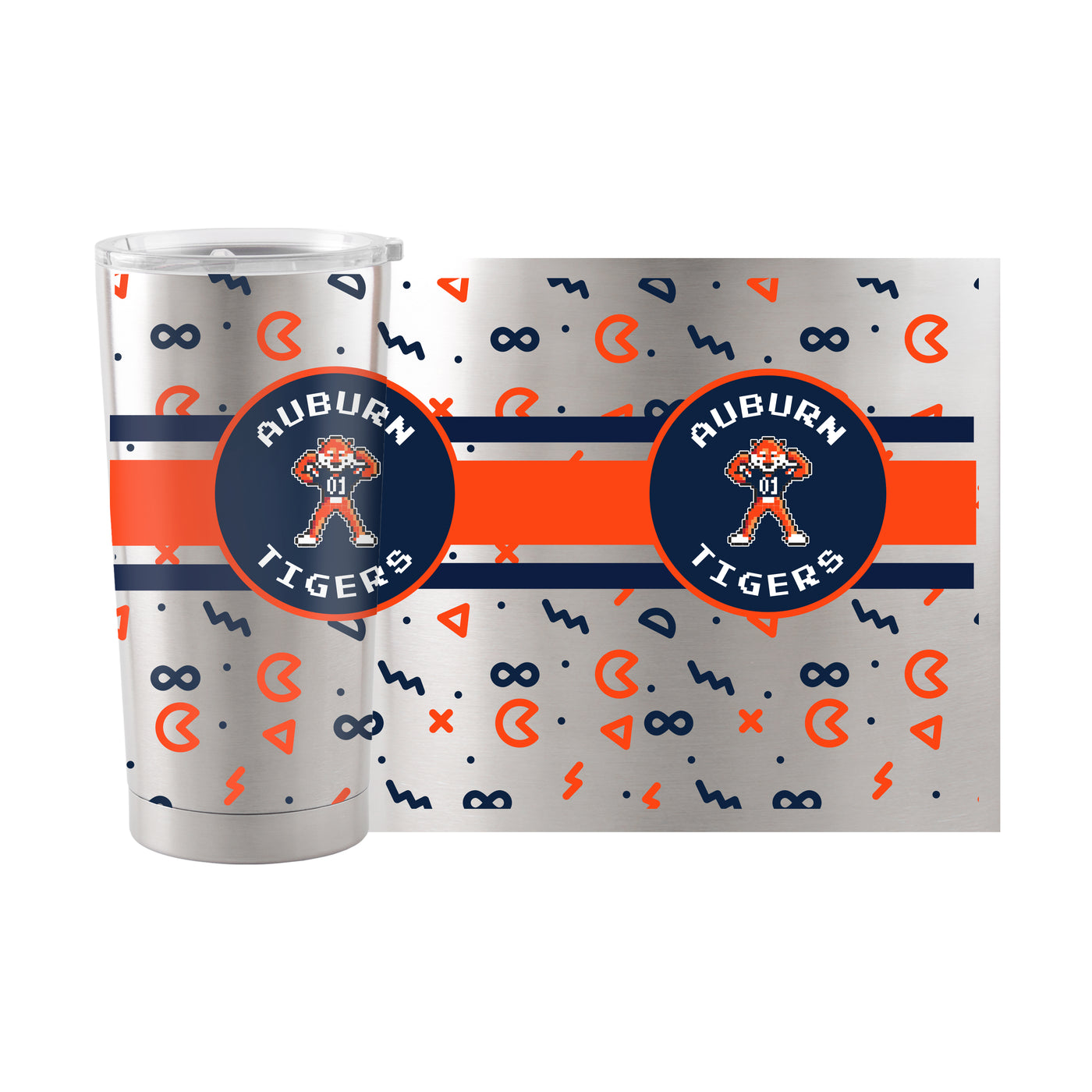 Auburn 20oz Pixel Tiger Stainless Tumbler