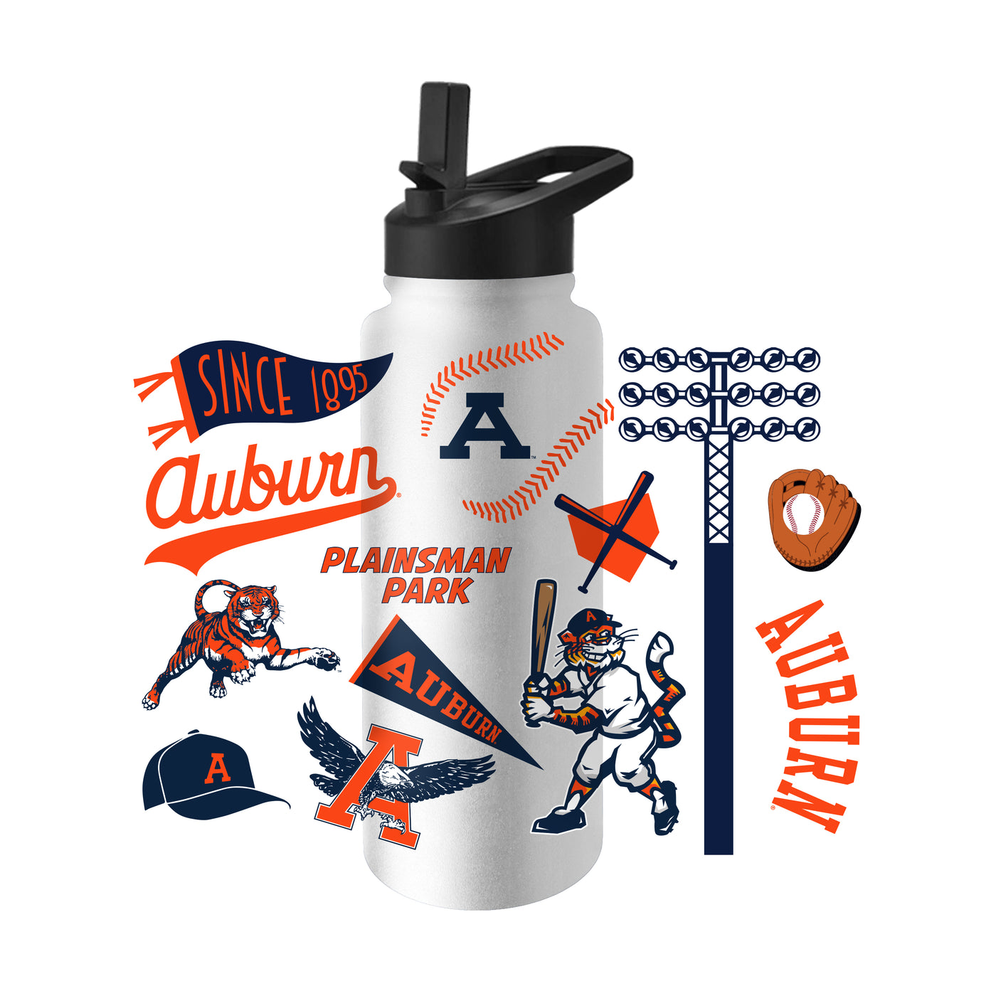 Auburn Vault Baseball 34oz Quencher Bottle