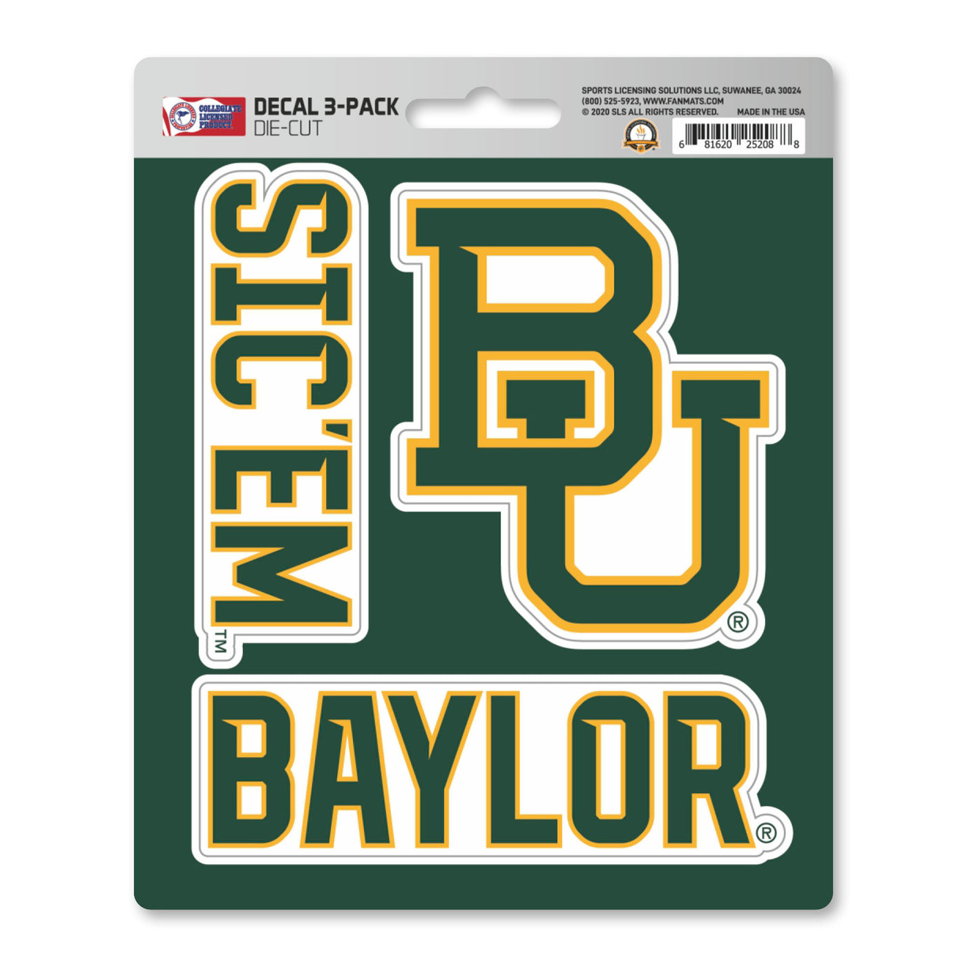 Baylor University Decal 3-pk