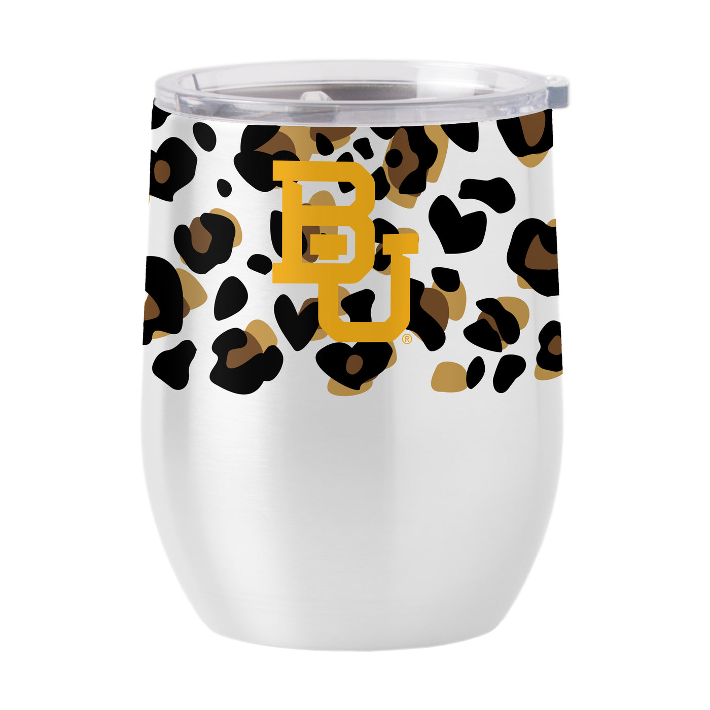 Baylor 16oz Neutral Leopard Stainless Curved Beverage
