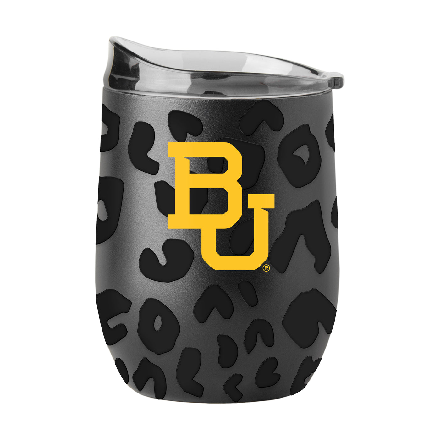 Baylor Leopard 16oz Black Powdercoat Curved Beverage