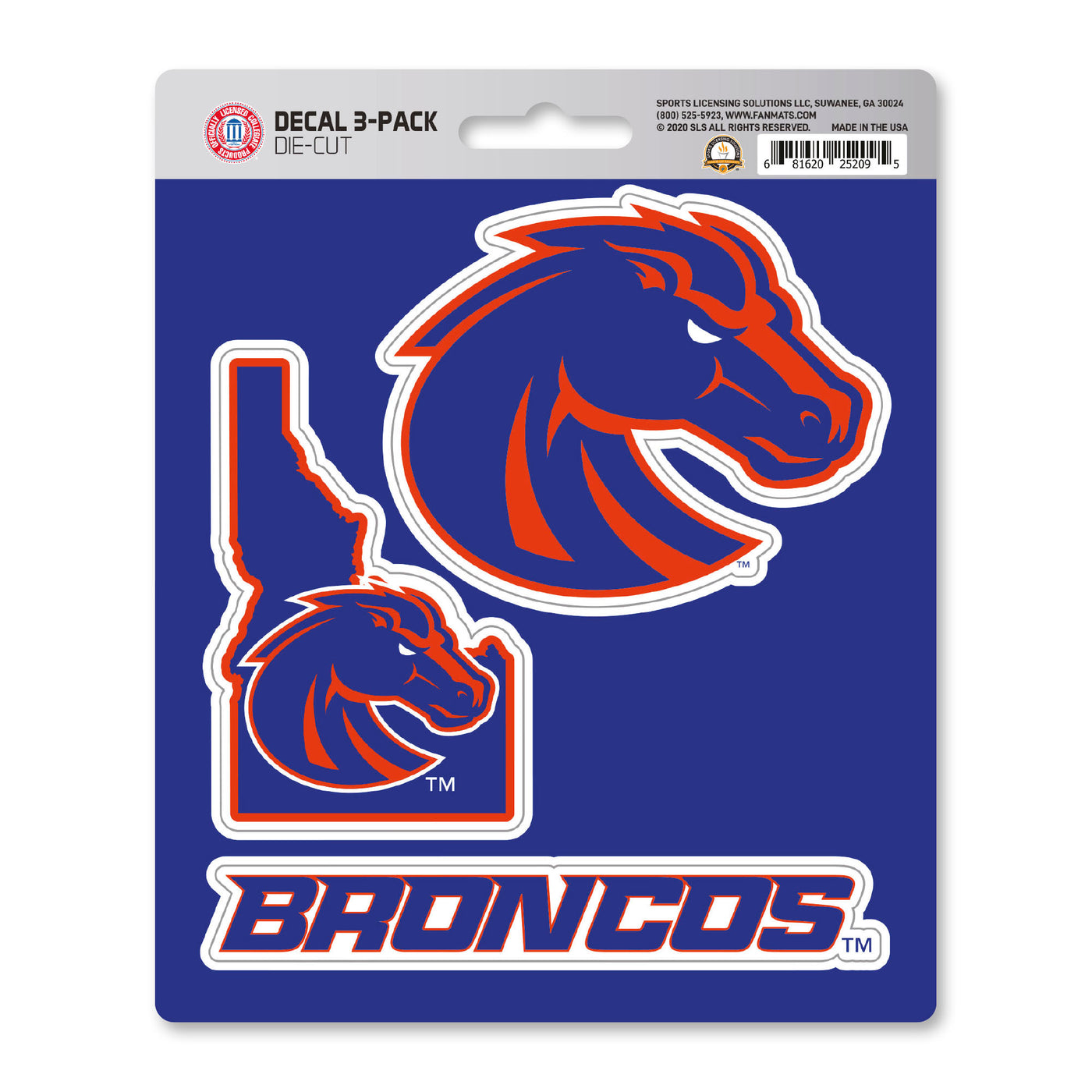 Boise State University Decal 3-pk