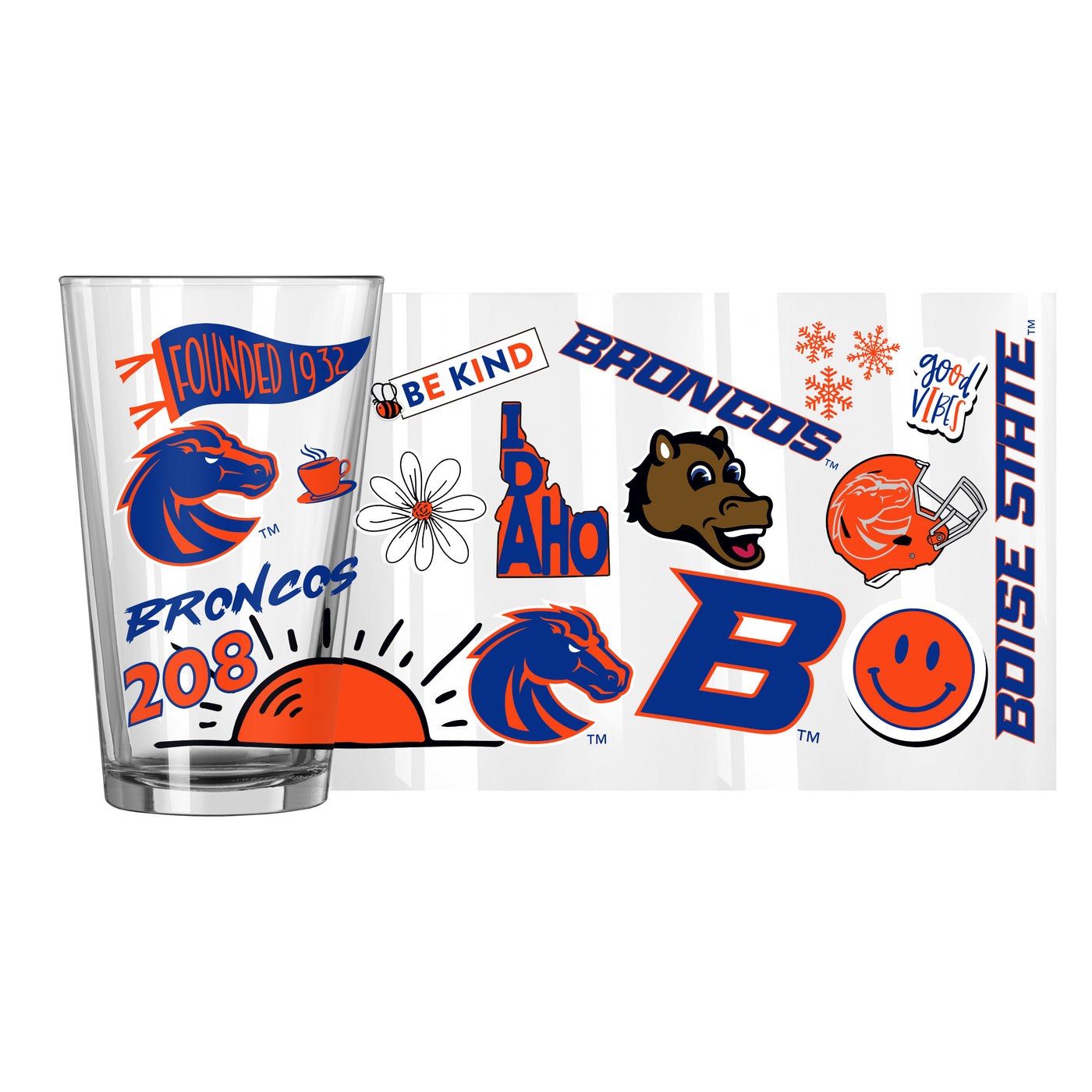 Boise State 16oz Native Pint Glass