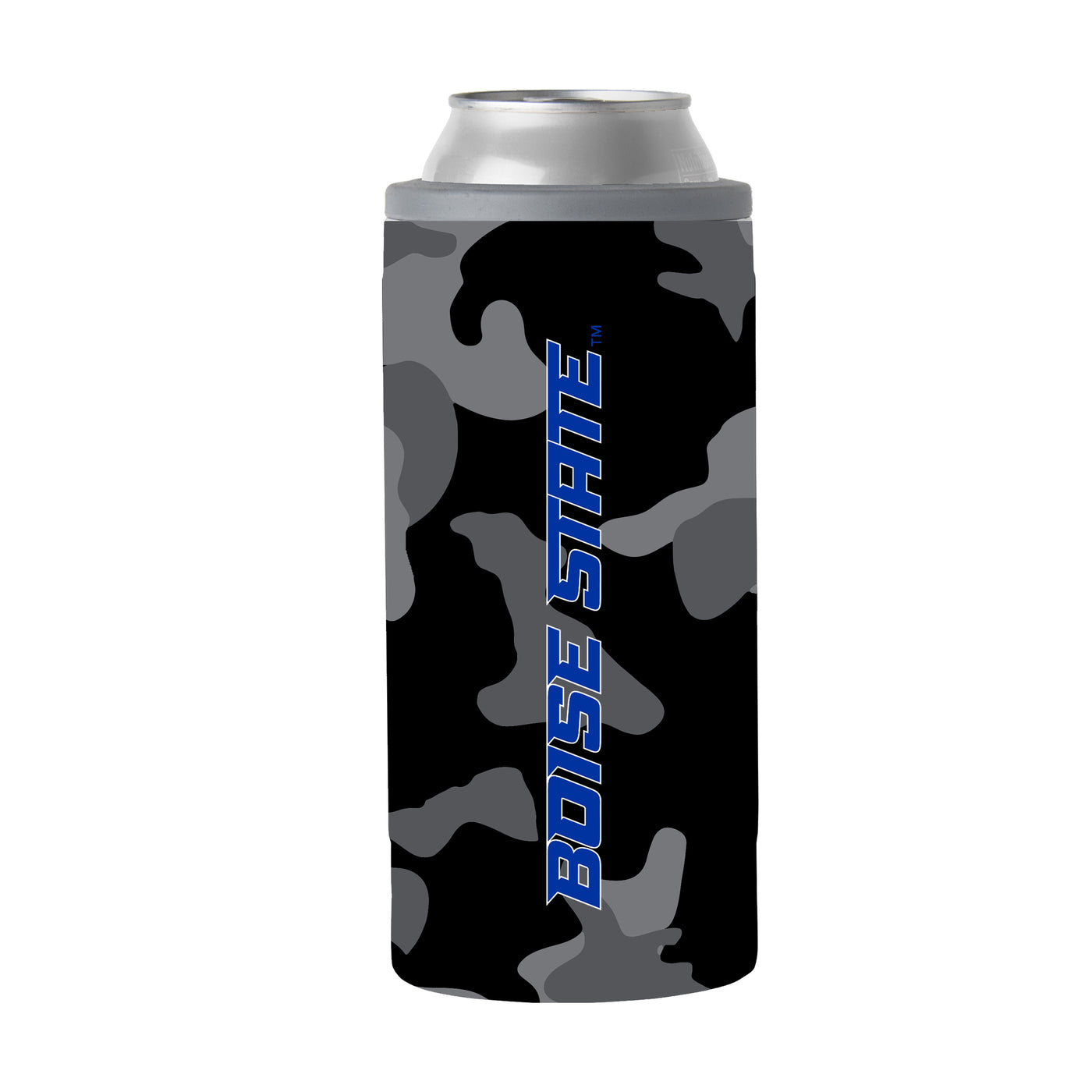 Boise State Black Camo 12oz Slim Can Coolie