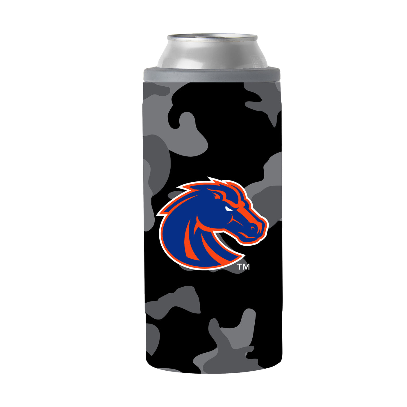 Boise State Black Camo 12oz Slim Can Coolie