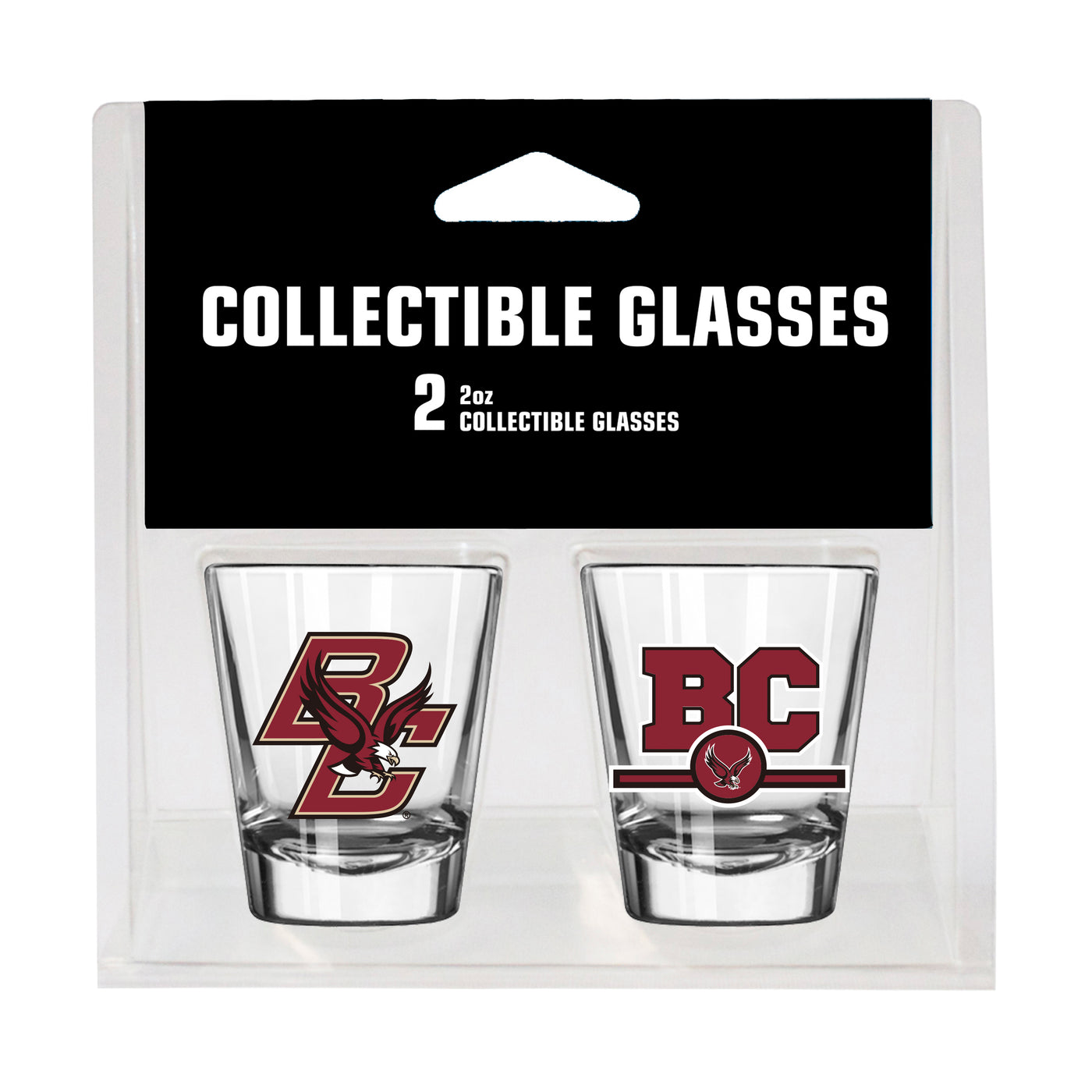 Boston College Campus Colors 2oz Letterman Shot Glass 2 Pack