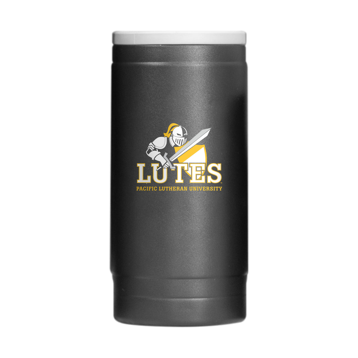 Pacific Luthern University 12oz Logo Powdercoat SlimCan Coolie