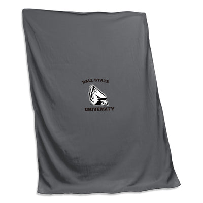 Ball State Charcoal Sweatshirt Blanket (Screened) - Logo Brands