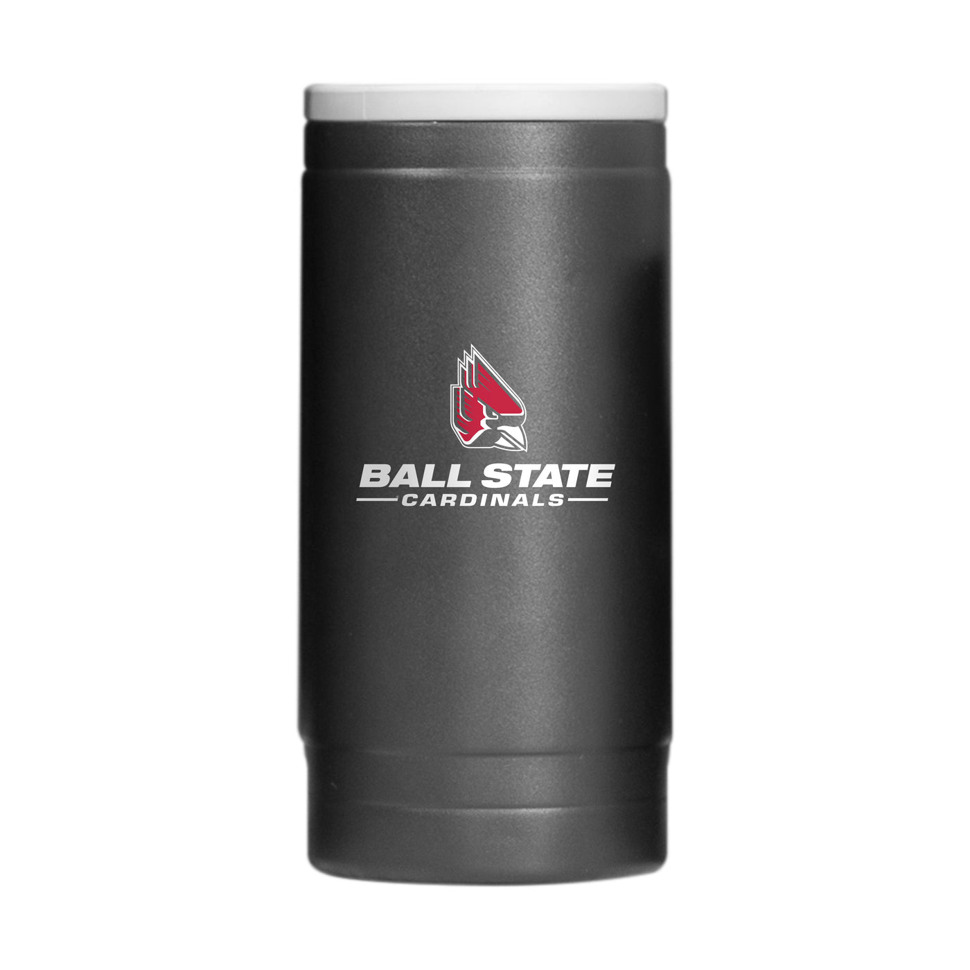 Ball State Black 12oz Flipside Powder Coat Slim Can Coolie