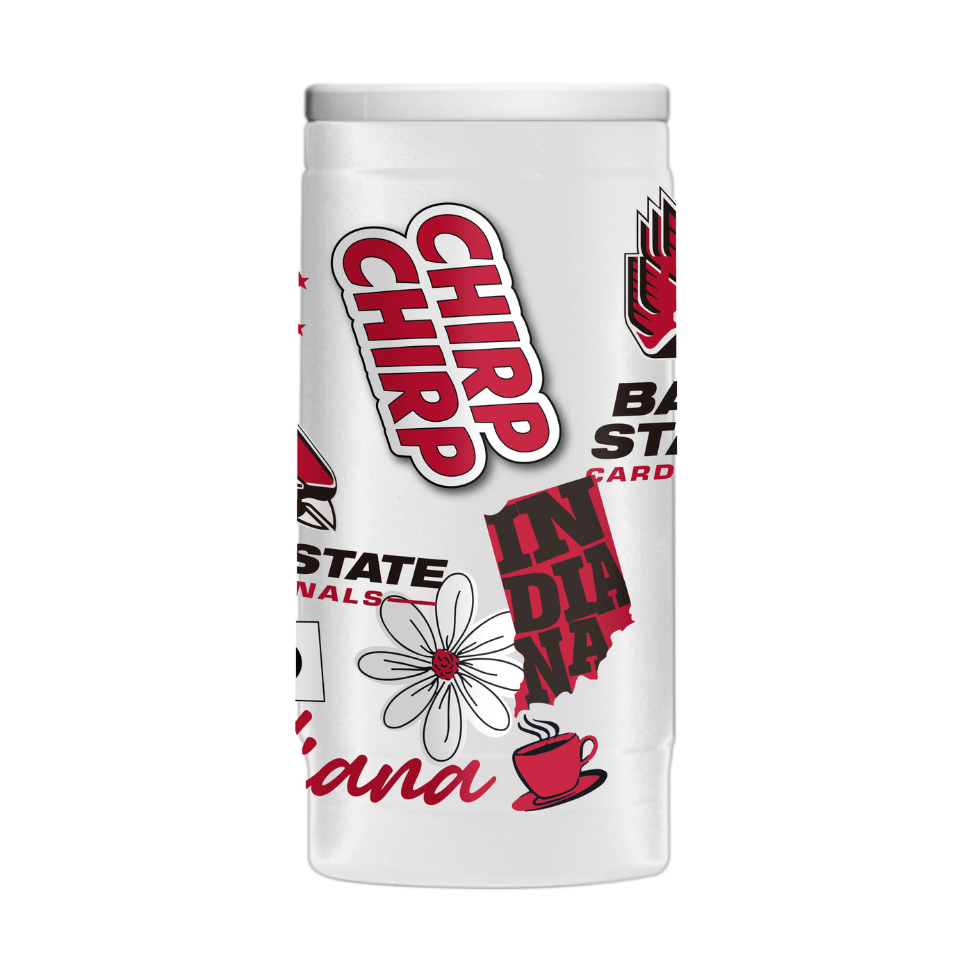 Ball State 12oz Native Powder Coat Slim Can Coolie