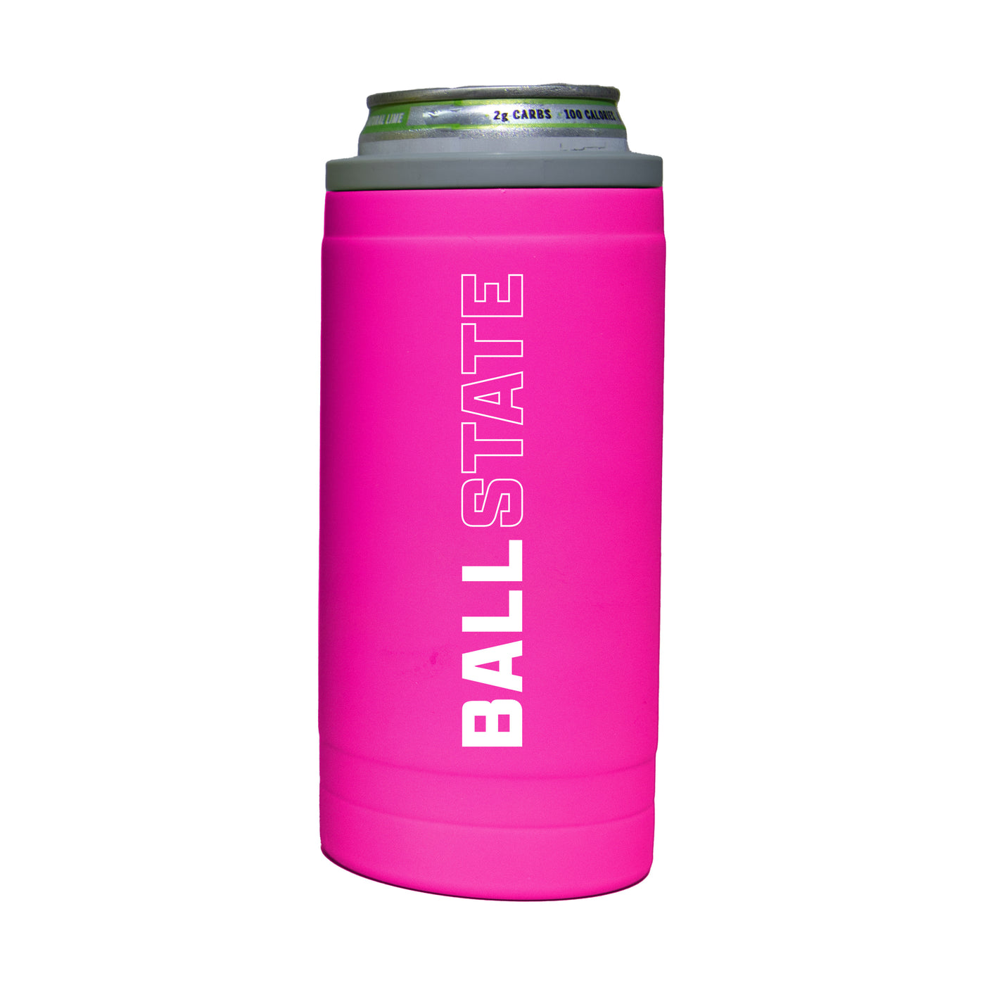 Ball State 12oz Electric Stacked Soft Touch Slim Coolie