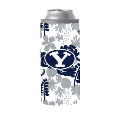 Brigham Young 12oz Floral Slim Can Coolie