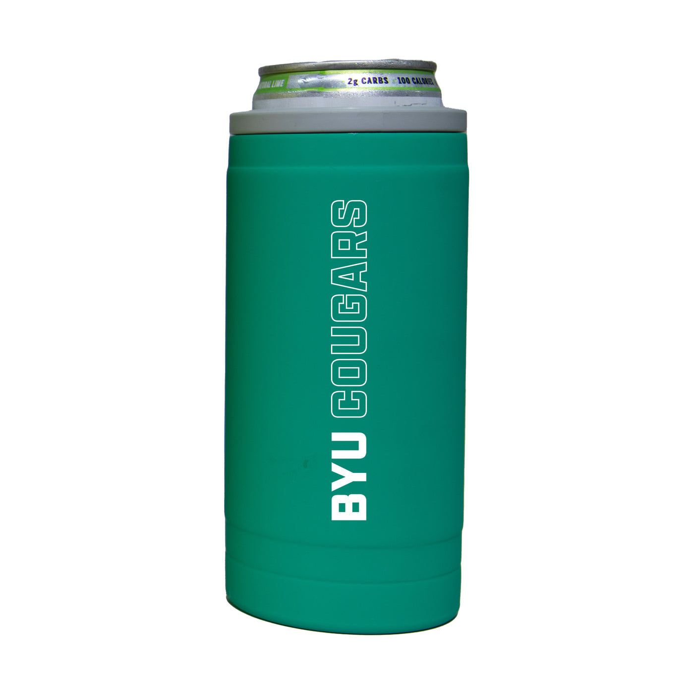 Brigham Young 12oz Optic Stacked Soft Touch Slim Coolie - Logo Brands