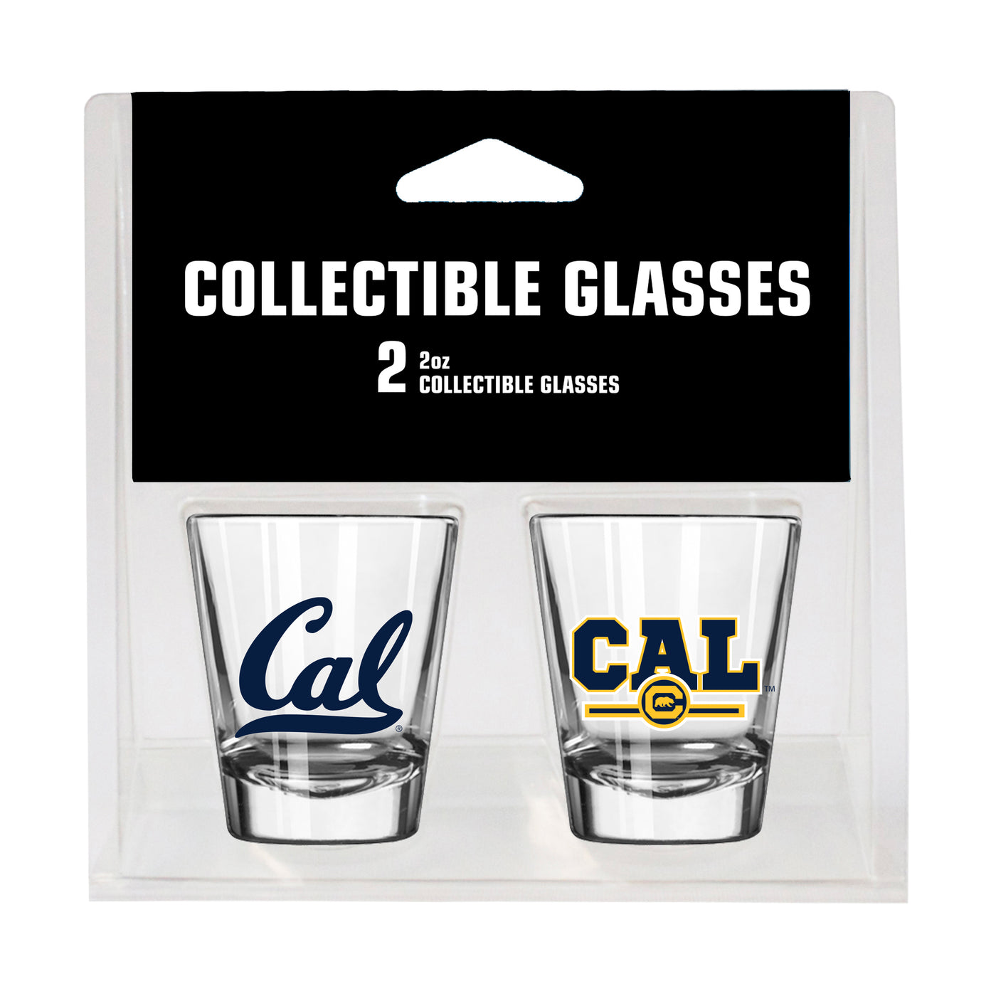Cal-Berkeley Campus Colors 2oz Letterman Shot Glass 2 Pack