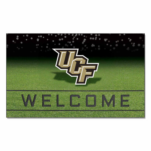 University of Central Florida crumb rubber door mat by Logo Brands, featuring the UCF logo and vibrant team colors.
