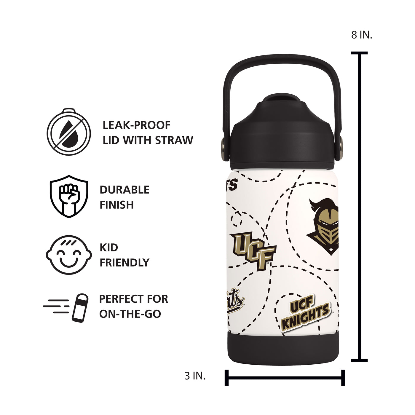 Central Florida 12oz Mascot SS Kids Bottle